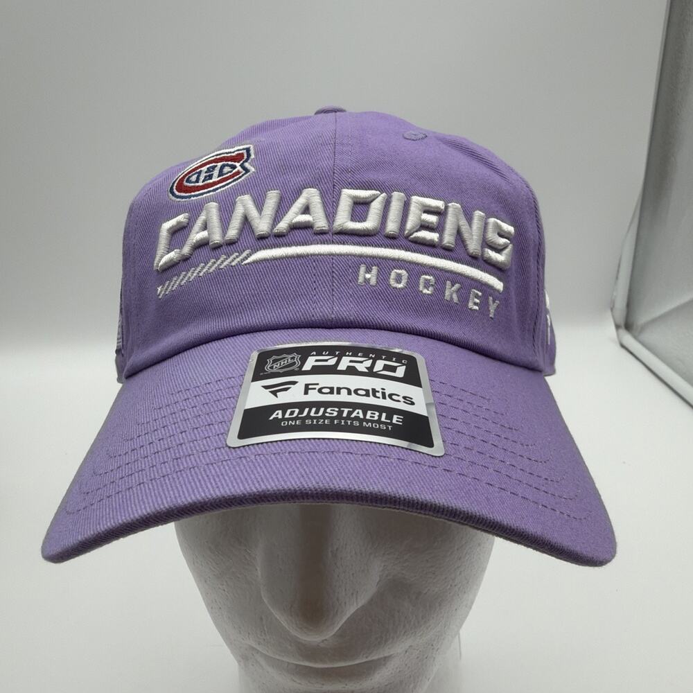 Fanatics Montreal Canadiens Pro Hockey Fights Cancer Adjustable Dad Hat Cap